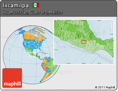 Political Location Map of Ixcamilpa