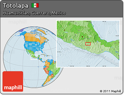 Political Location Map of Totolapa