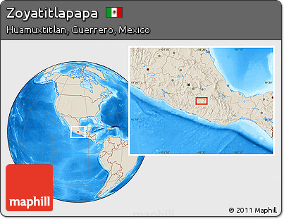 Shaded Relief Location Map of Zoyatitlapapa