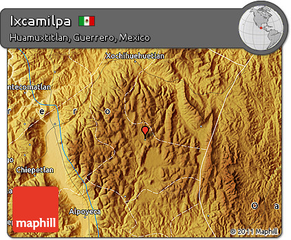 Physical Map of Ixcamilpa