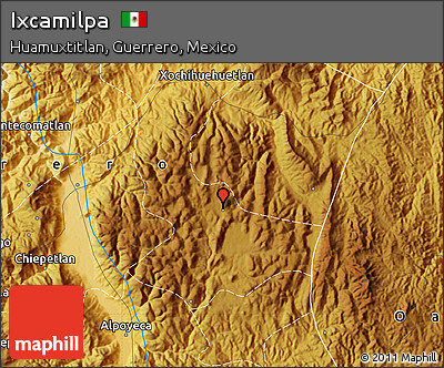 Physical Map of Ixcamilpa