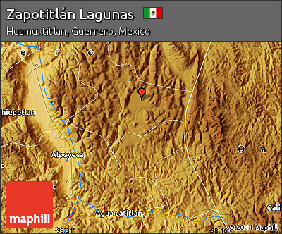 Physical Map of Zapotitlán Lagunas