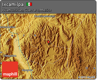 Physical Map of Ixcamilpa