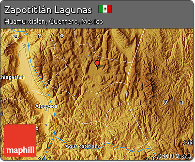 Physical Map of Zapotitlán Lagunas