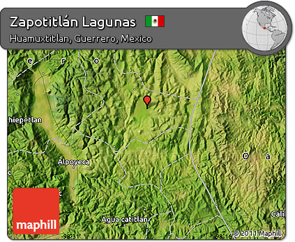 Satellite Map of Zapotitlán Lagunas