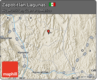 Shaded Relief Map of Zapotitlán Lagunas