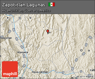 Shaded Relief Map of Zapotitlán Lagunas