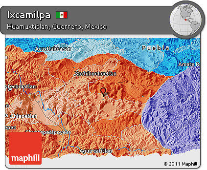 Political Panoramic Map of Ixcamilpa