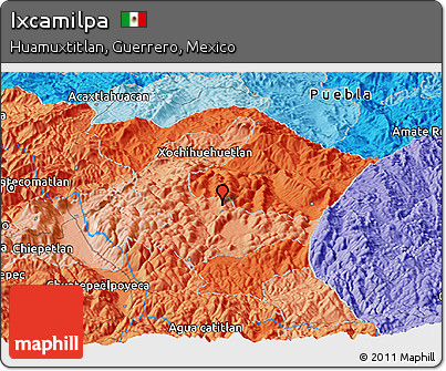 Political Panoramic Map of Ixcamilpa