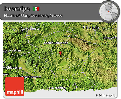Satellite Panoramic Map of Ixcamilpa