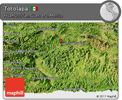 Satellite Panoramic Map of Totolapa