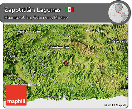 Satellite Panoramic Map of Zapotitlán Lagunas
