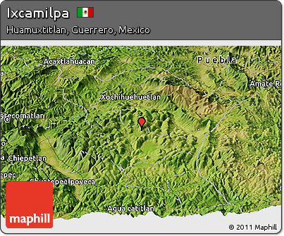 Satellite Panoramic Map of Ixcamilpa