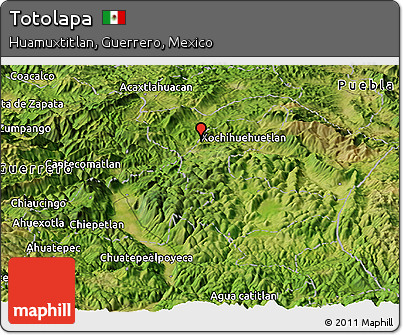 Satellite Panoramic Map of Totolapa