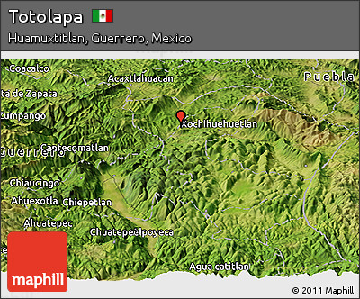 Satellite Panoramic Map of Totolapa