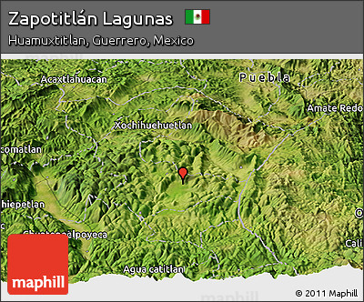 Satellite Panoramic Map of Zapotitlán Lagunas