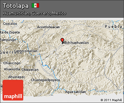 Shaded Relief Panoramic Map of Totolapa