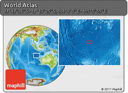 Physical Location Map of the Area around 17° 30' 31" S, 104° 37' 30" E