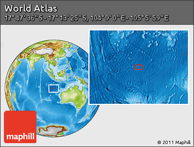 Physical Location Map of the Area around 17° 30' 31" S, 104° 37' 30" E