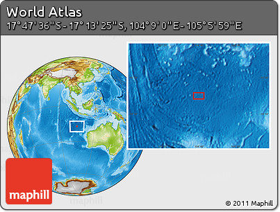 Physical Location Map of the Area around 17° 30' 31" S, 104° 37' 30" E