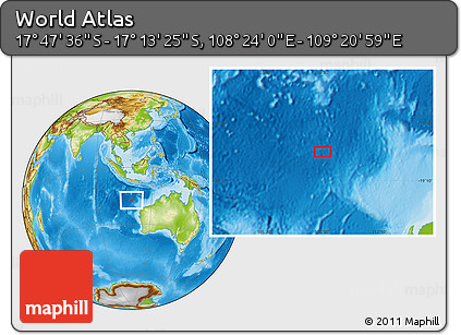 Physical Location Map of the Area around 17° 30' 31" S, 108° 52' 30" E
