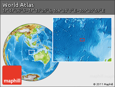 Physical Location Map of the Area around 17° 30' 31" S, 108° 52' 30" E