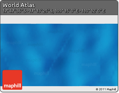 Physical 3D Map of the Area around 17° 30' 31" S, 109° 43' 29" E