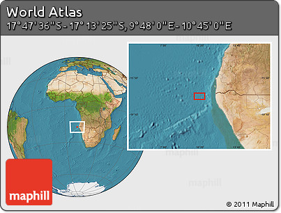 Satellite Location Map of the Area around 17° 30' 31" S, 10° 16' 30" E