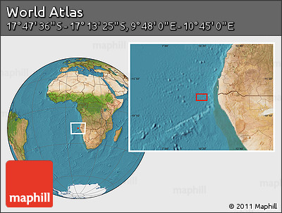 Satellite Location Map of the Area around 17° 30' 31" S, 10° 16' 30" E