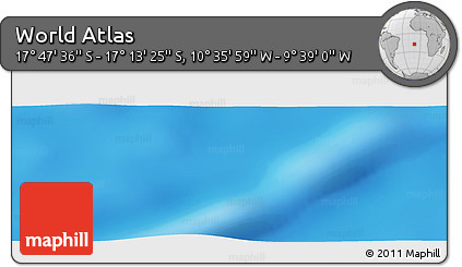 Physical Panoramic Map of the Area around 17° 30' 31" S, 10° 7' 30" W