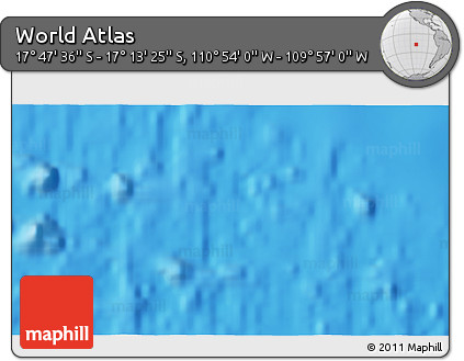 Physical 3D Map of the Area around 17° 30' 31" S, 110° 25' 30" W