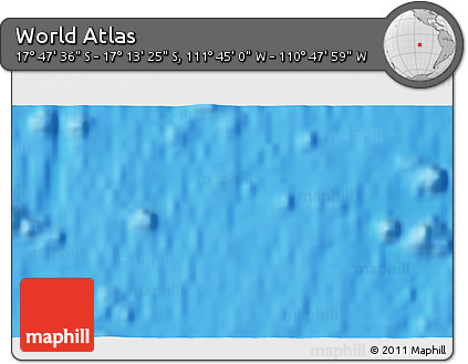 Physical 3D Map of the Area around 17° 30' 31" S, 111° 16' 30" W