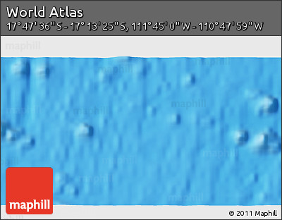 Physical 3D Map of the Area around 17° 30' 31" S, 111° 16' 30" W