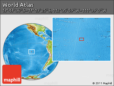 Physical Location Map of the Area around 17° 30' 31" S, 112° 7' 30" W