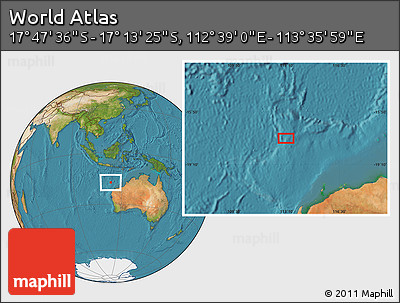 Satellite Location Map of the Area around 17° 30' 31" S, 113° 7' 30" E