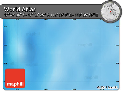 Physical Map of the Area around 17° 30' 31" S, 113° 7' 30" E