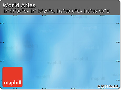 Physical Map of the Area around 17° 30' 31" S, 113° 7' 30" E