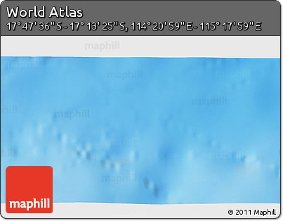 Physical 3D Map of the Area around 17° 30' 31" S, 114° 49' 29" E
