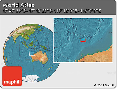 Satellite Location Map of the Area around 17° 30' 31" S, 115° 40' 30" E
