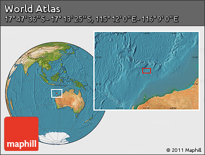 Satellite Location Map of the Area around 17° 30' 31" S, 115° 40' 30" E