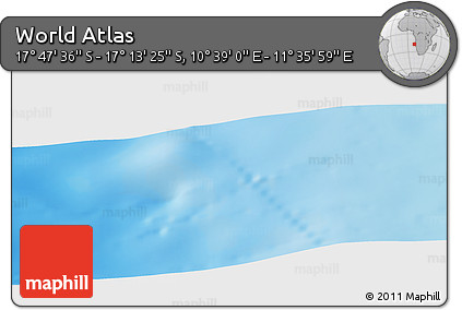 Physical Panoramic Map of the Area around 17° 30' 31" S, 11° 7' 30" E
