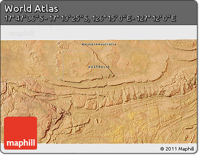 Satellite 3D Map of the Area around 17° 30' 31" S, 126° 43' 29" E