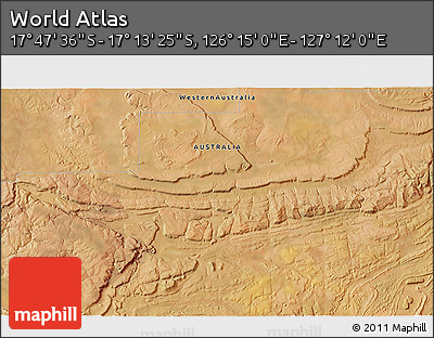 Satellite 3D Map of the Area around 17° 30' 31" S, 126° 43' 29" E