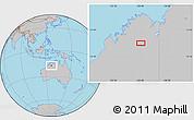 Gray Location Map of the area around 17° 30' 31" S, 126° 43' 29" E