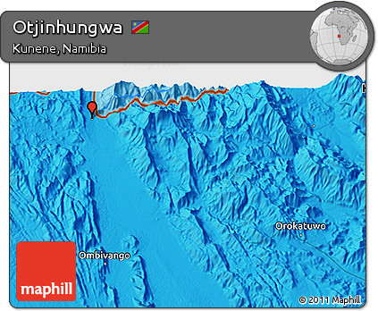 Political 3D Map of Otjinhungwa