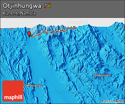 Political 3D Map of Otjinhungwa