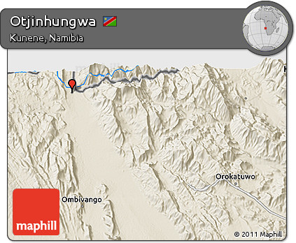 Shaded Relief 3D Map of Otjinhungwa