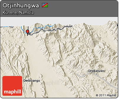 Shaded Relief 3D Map of Otjinhungwa