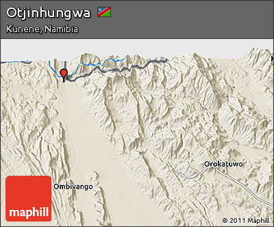 Shaded Relief 3D Map of Otjinhungwa