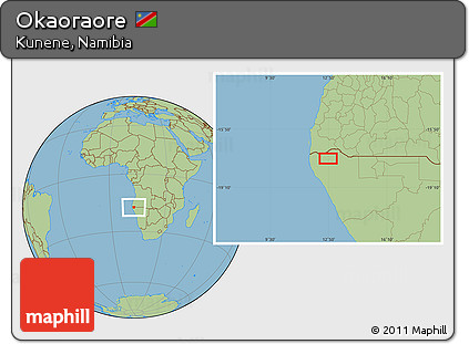 Savanna Style Location Map of Okaoraore
